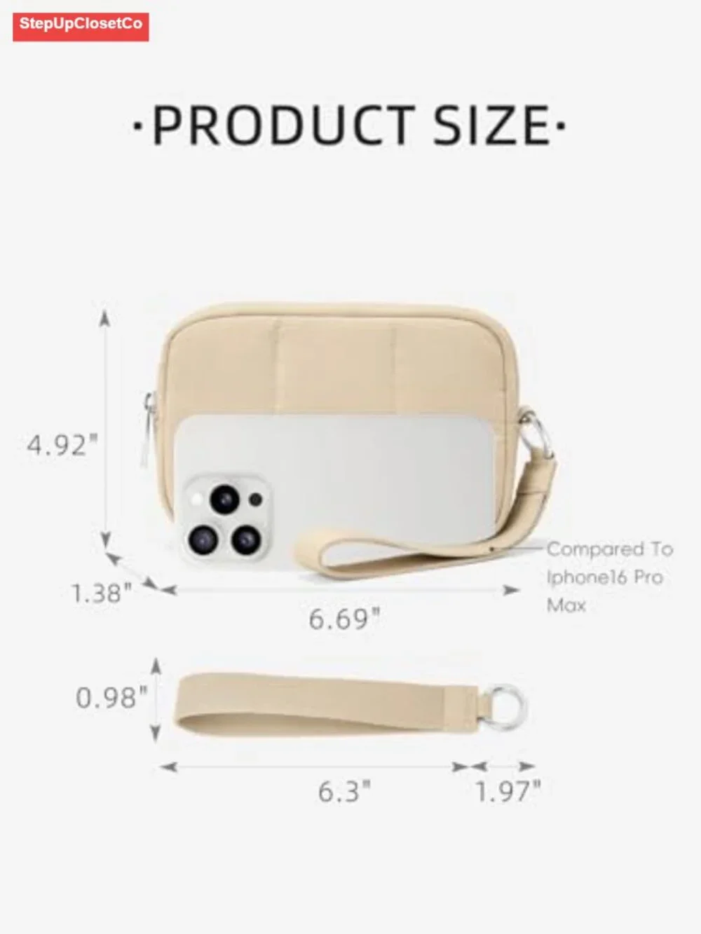 RFID Blocking Puffer Wristlet Wallet - Quilted Nylon Phone Wallet, Zipper Card